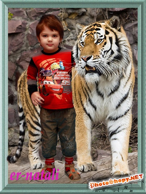 Шаблон для фотошопа "Тигр"