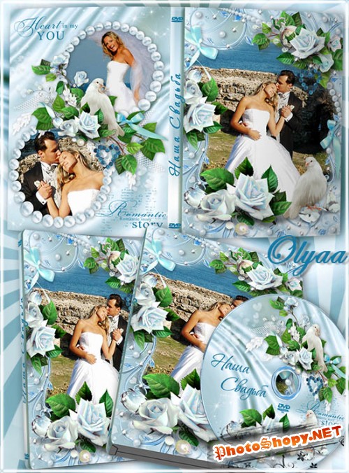 Свадебный набор из DVD обложки и задувки на диск - Совершенная идиллия