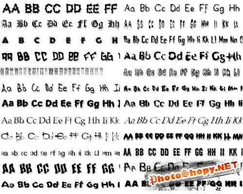 Коллекция дизайнерских шрифтов (Terror Fonts)