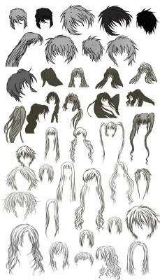 Anime hairs brushes