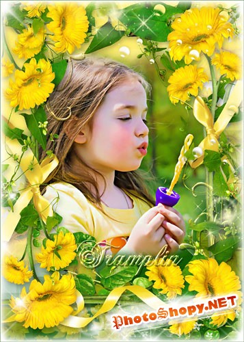 Летняя цветочная фоторамка – И солнышка, и света полным, полным-полно