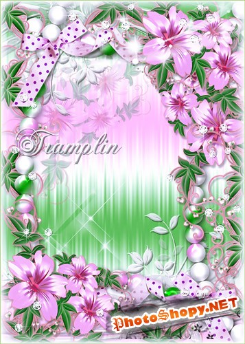 Цветочная рамка – Лилий цветы серебристые, дивный облик, открывший рассвет