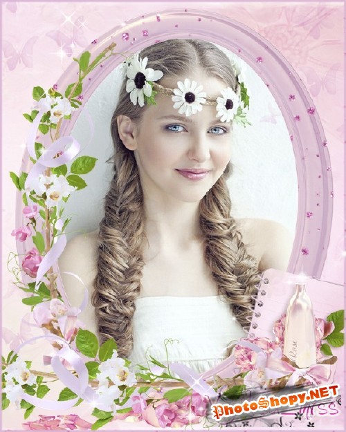 Красивая свадебная рамочка для фотошопа - Нежный запах роз