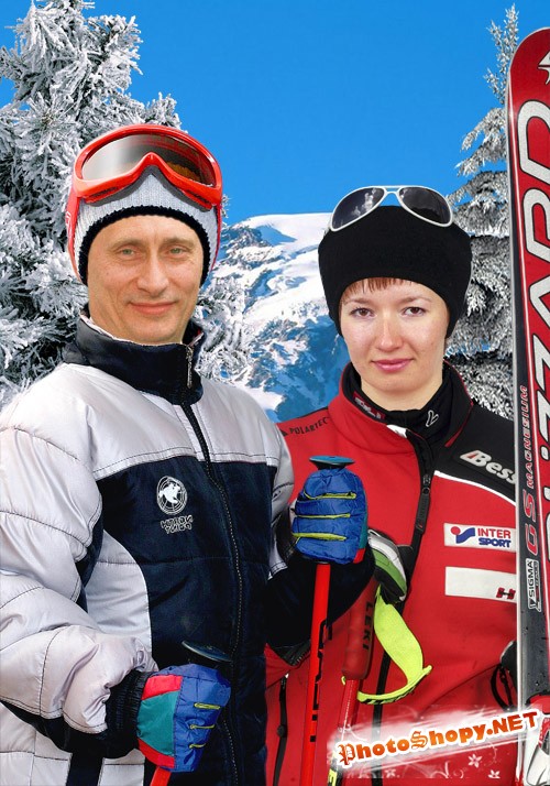 Фото со знаменитостями - С Путиным на лыжах