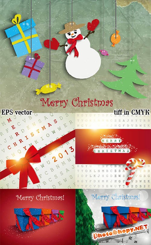 Рождественская для подарков упаковочная картонка (vector)