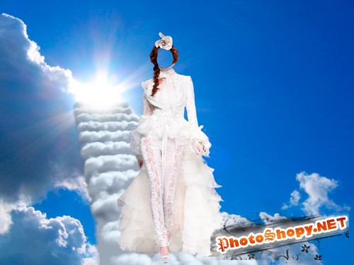 Шаблон для фотошопа – Девушка с небес