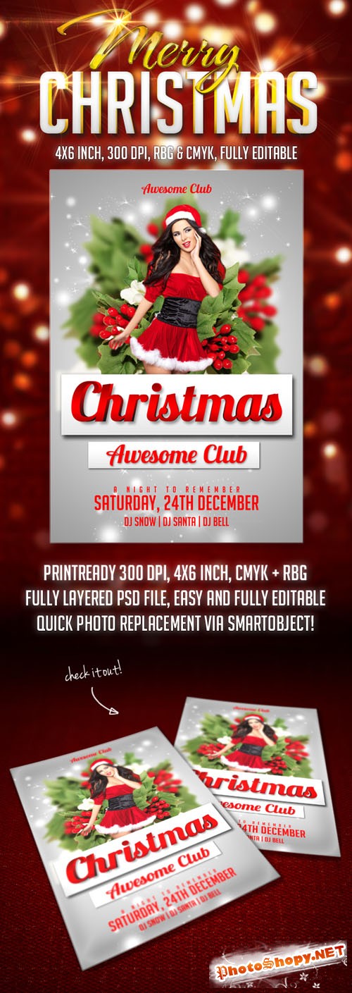 PSD Template - Christmas Party Flyer/Poster