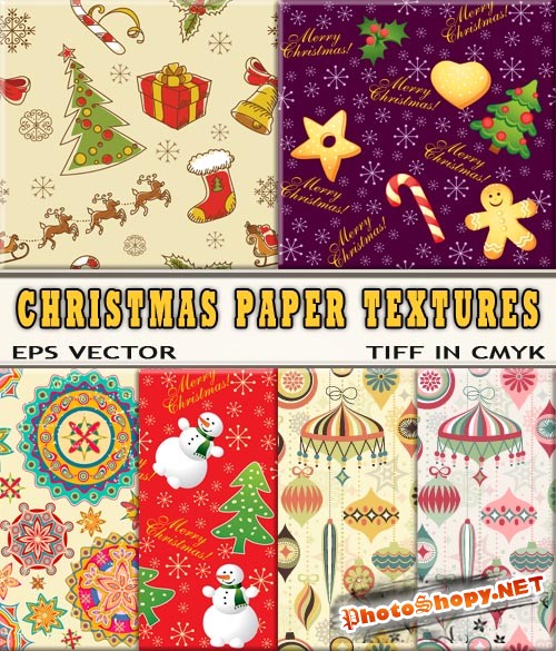 Красочные бесшовные бумаги новогодней для оформления подарков (eps & TIFF)