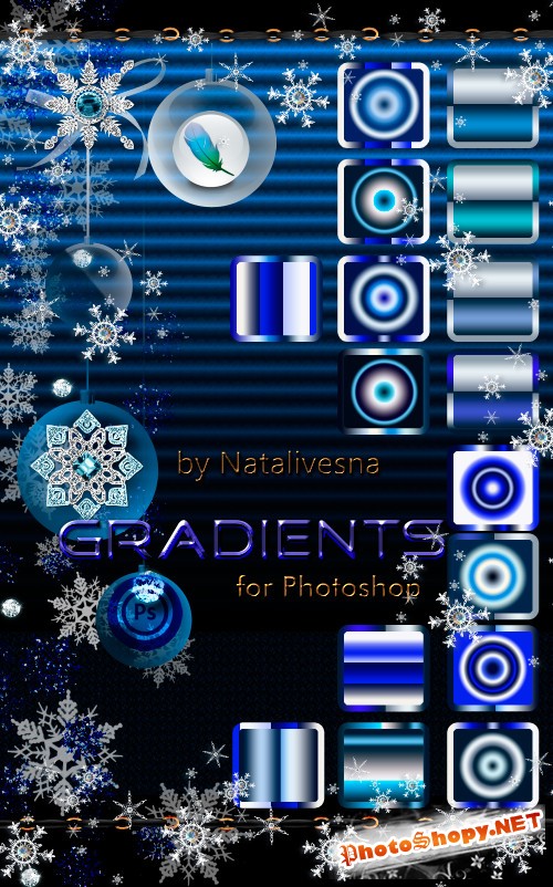 Градиенты для Photoshop – Голубые оттенки