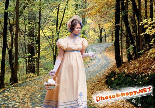 Женский шаблон для фотошопа - Пикник в лесу