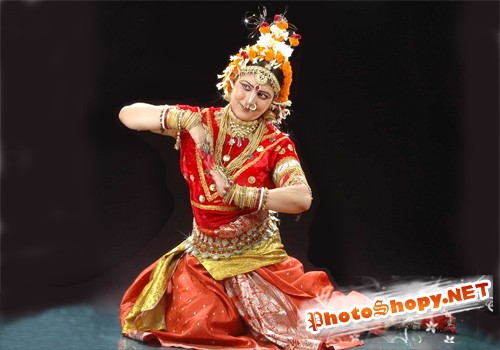 Женский шаблон для фотошопа - Индийская танцовщица