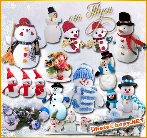 Новогодний клипарт - Встречайте все снеговика