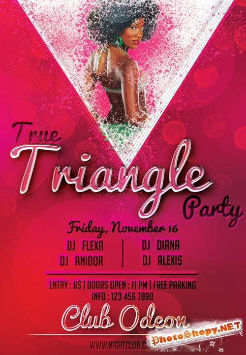 True Triangle Party Flyer/Poster PSD Template