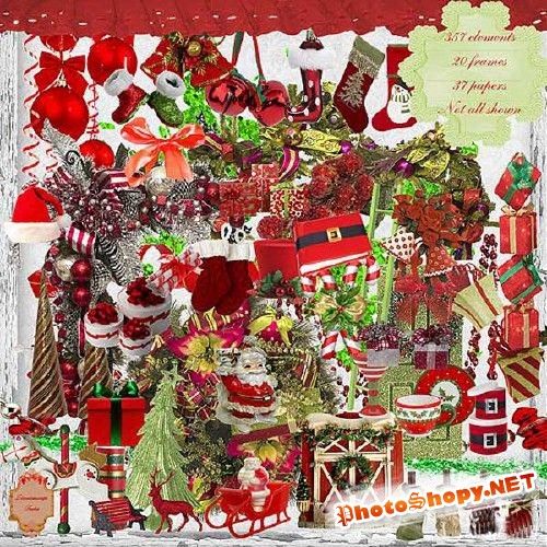Рождественский скрап-набор - Рождество в красном