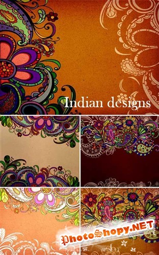 Индийские узоры на бумаге - фоны