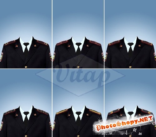 Шаблон для фотошоп - Новая форма полиции России