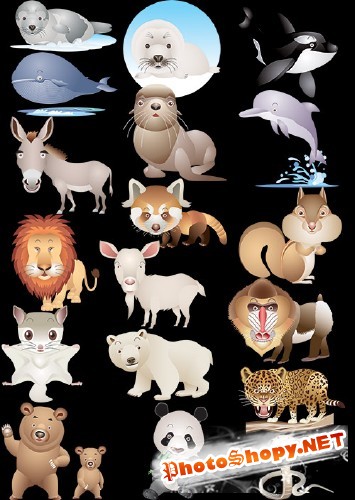 Клипарт - Сборник животных в Photoshop (прозрачный фон)