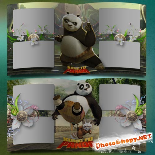 Детская фотокнига шаблон - Панда кунг фу