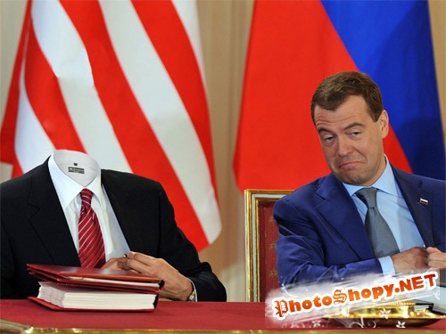 Шаблон psd - Деловая встреча с президентом РФ