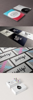 4 Business Cards Mock-up Templates Set 2