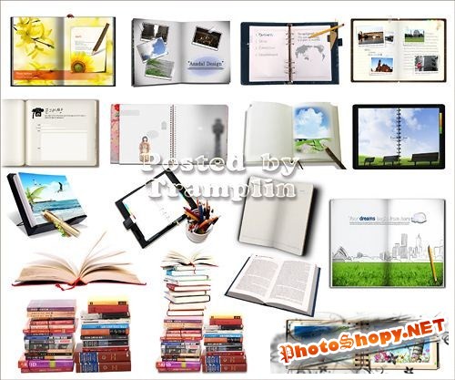 Исходники для Photoshop -  Книги, блокноты, подставки, телефонная книга