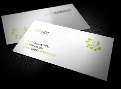 Beauty Card Template with Green Logo