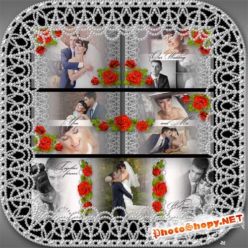 Свадебные шаблоны фотокниги - Альбом с розами