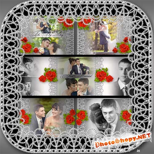 Свадебные шаблоны фотокниги - Альбом с розами
