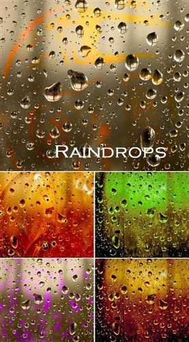 Капли дождя на разноцветных стеклах
