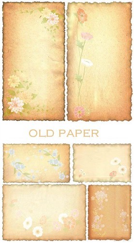 Цветы на старой бумаге (набор фонов)