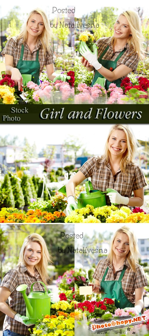 Девушка и цветы / Girl and flowers - Stock photo