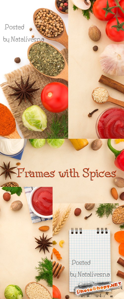 Фоны - рамочки из специй / Frame backgrounds spices - Stock photo