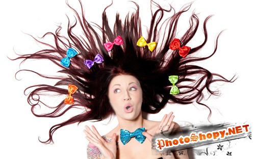 Шаблон для Photoshop - Банты в волосах