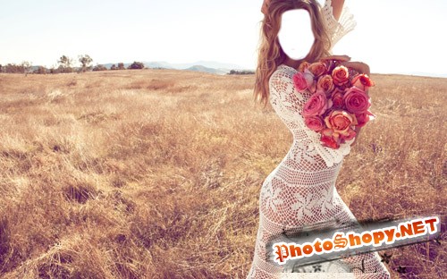 Шаблон для Photoshop - В поле с розами