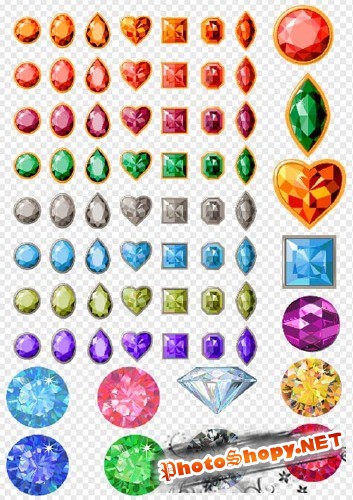 Клипарт - Украшение драгоценные камни бриллианты на прозрачном фоне