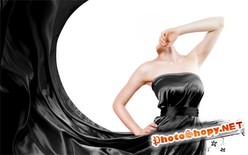 Шаблон для photoshop - В вечернем черном платье