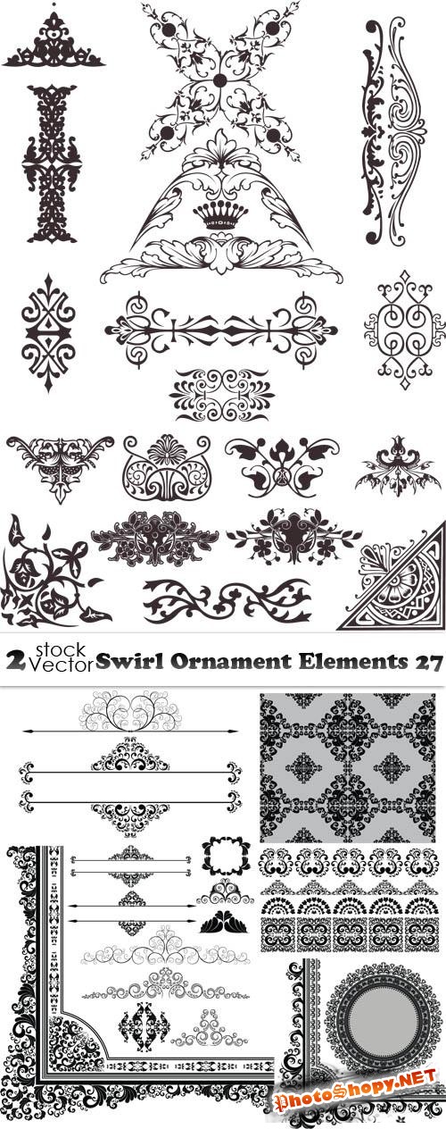 Vectors - Swirl Ornament Elements 27