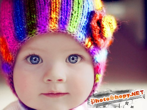 Шаблон для фото - Симпатичная девчушка в шапочке
