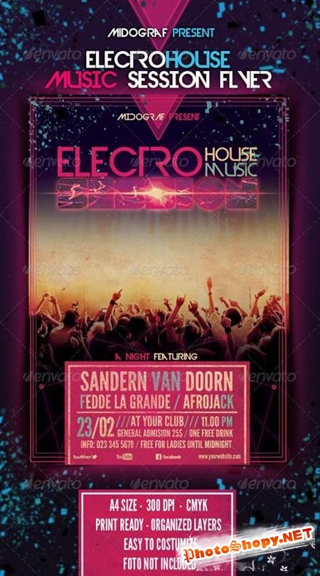 PSD - Electro House Music Session Flyer