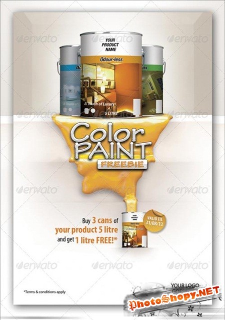 PSD - Color Paint Freebie Flyer
