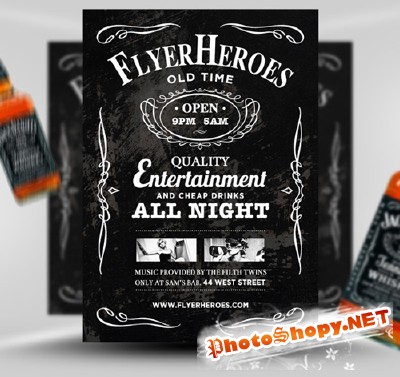 Whiskey Flyer Template PSD