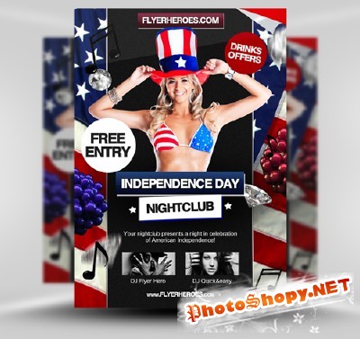 Independence Day Flyer Template PSD