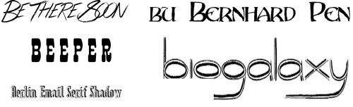Fonts Beeper, Berlin-Email-Serif-Shadow, biogalaxy, bernhard-pen