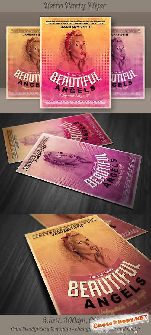 Retro Party Flyer Template 2
