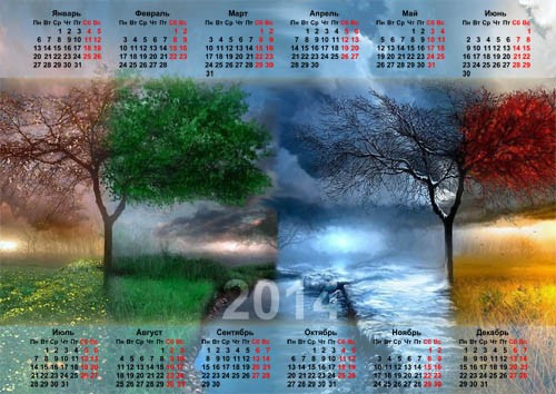 Календарь 2014 - Четыре сезона природы