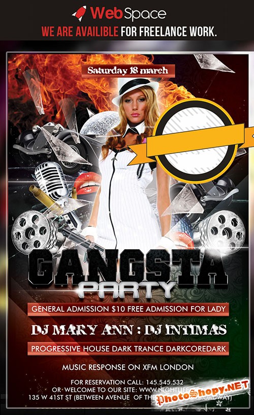Gangsta Party Flyer/Poster PSD Template