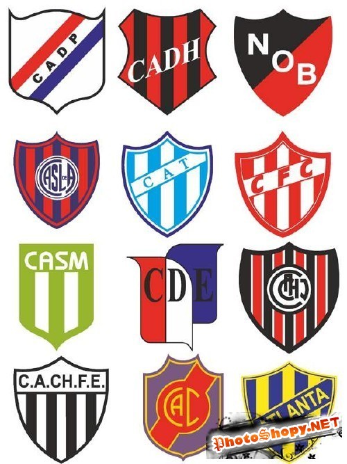Логотипы и эмблемы футбольных команд Аргентины (вектор)