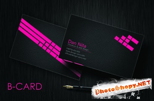 Pink Business Card PSD Template
