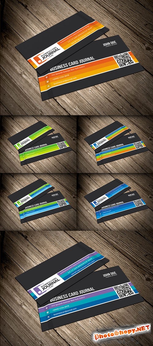 Creative Business Card PSD Template with Carbon Fiber Background