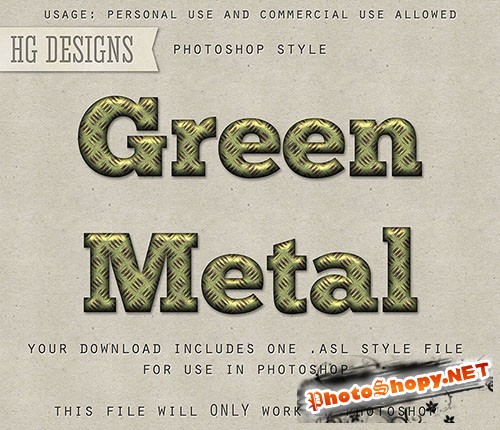 Green Metal Photoshop Styles